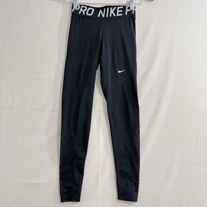 Nike Pro Tights Womens Black Mesh Panel Training Pants Workout AO9968-010 Small